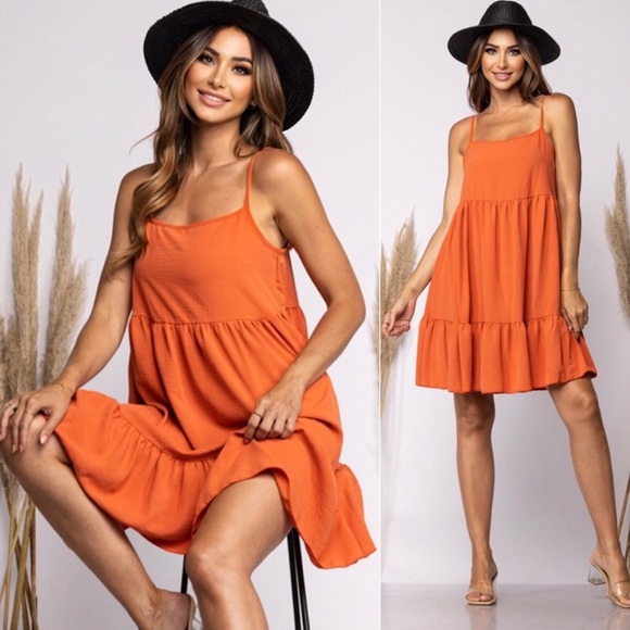 New! Clearance 🔥womens cute flowy
deep tangerine cute dress ties super soft - Picture 2 of 2